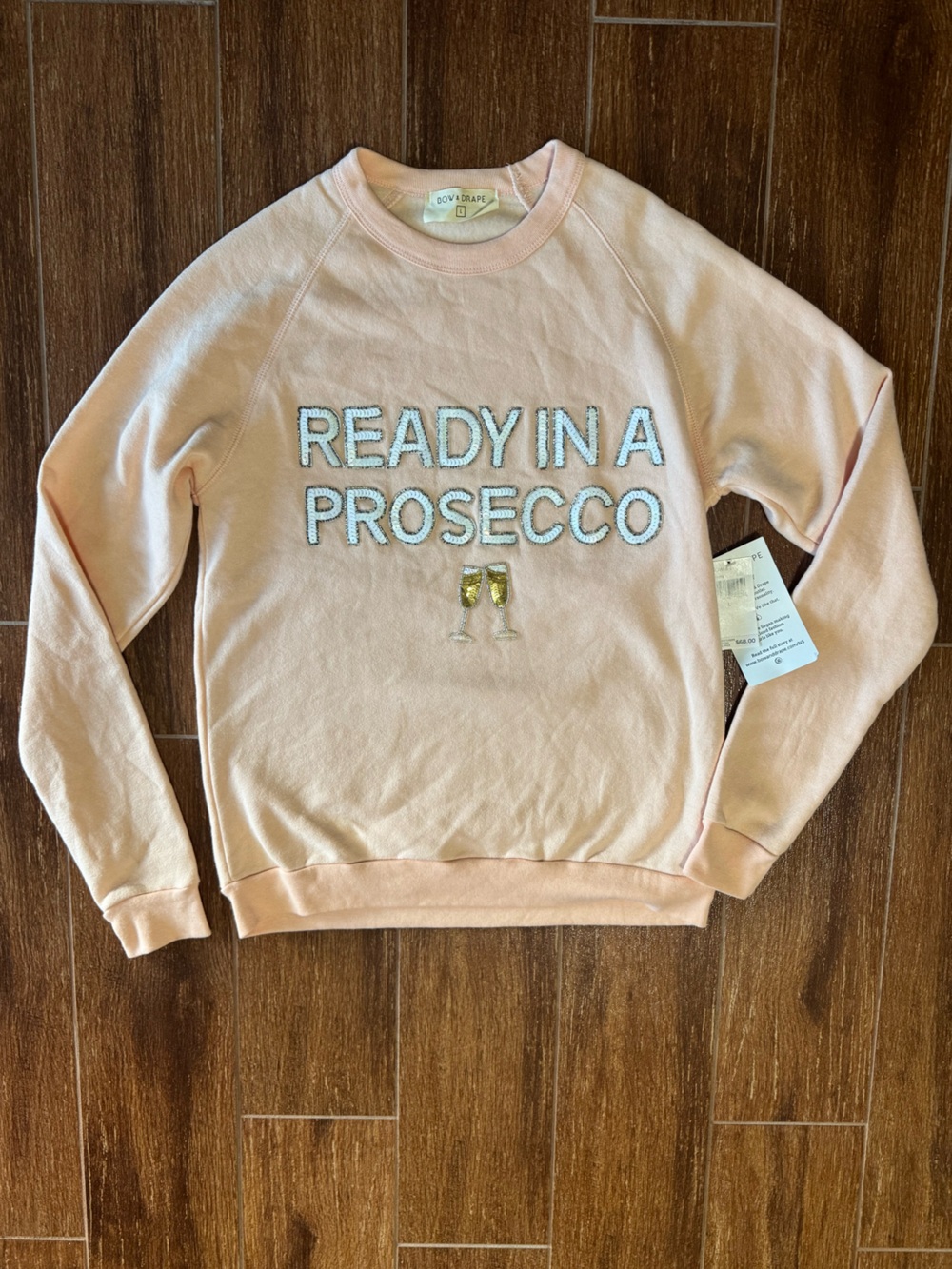 Bow & Drape “Ready in a Prosecco” Sequin Sweatshirt 🥂✨